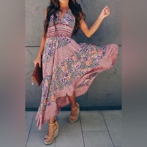 NWT FREE PEOPLE GABRIELA SMOCKED HALTER SLIP DRESS 👗, Sz.S, BNWTIB